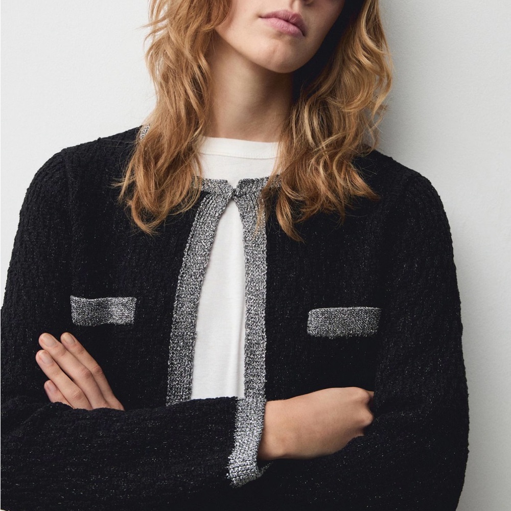 NWT Mango knitted jacket with lurex detail